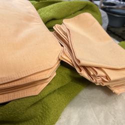 8 Cloth Place Mats 8 Cloth Napkins Tangerine Color 