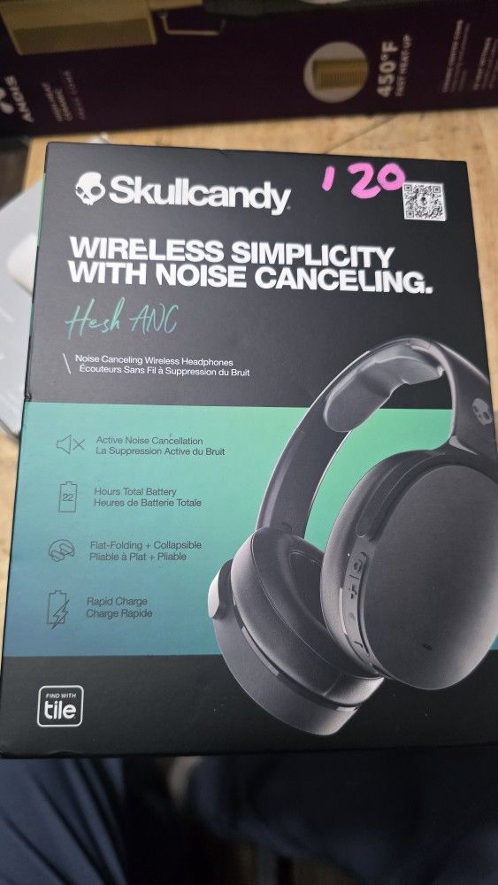 Skullcandy- Hesh ANC-Over the Ear- Noise Canceling Wireless Headphones -True Black