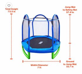 7ft Trampoline for kids up to 10 y/0