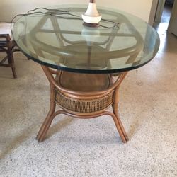 Dining room table wicker bamboo