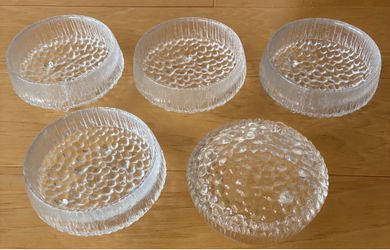 iittala Ultima Thule footed dessert bowls. Set of 5.