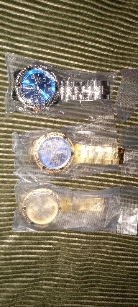 Lot Of 3 Newley Designed Men's Geneva Wrist Watch Deal