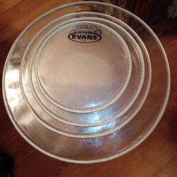 EVANS{G2}16",12",10",8"clear drum head bundle