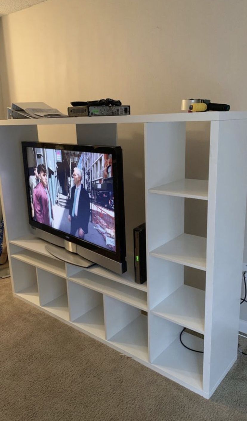 TV console Stand with bookshelves