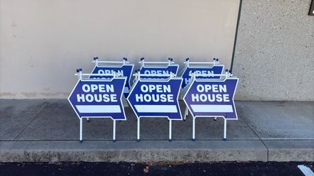 (6) NEW OPEN HOUSE SIGNS