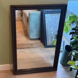 Antique Brown Wood Mirror 
