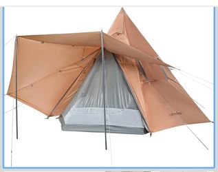LETKIND Canvas Tent with Stove Jack, 4 Season Waterproof Camping Tent 4/6 Person