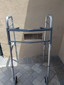 Folding Medical Walker with Front Wheels
