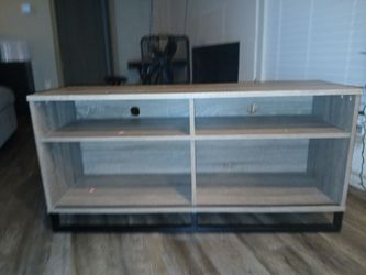 TV Stand with Open Shelves and Metal Legs