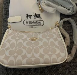 Coach white teri purse