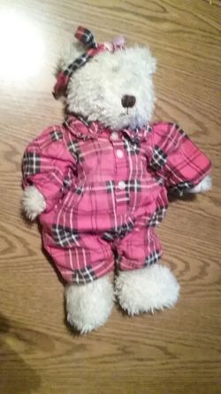 Cute bear with bow and matching outfit