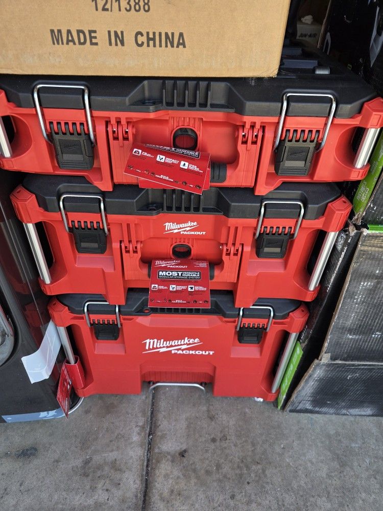 PACKOUT 22 in. Rolling Modular Tool Box LP Handle, 22 in. Large Tool Box and 22 in. Medium Tool Box. Brand New