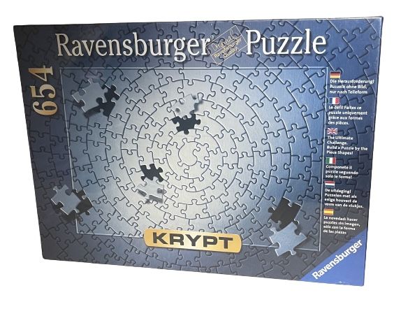 RAVENSBURGER Silver KRYPT Jigsaw Puzzle ULTIMATE CHALLENGE 20x27” 654 piece