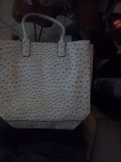 Faux ostrich bag