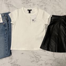 Bundle Deal! Girl’s Forever 21 Shirt, Jeans, And Skirt