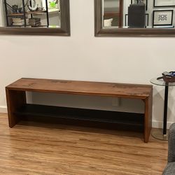 Wood Entryway Bench, 58 Inch