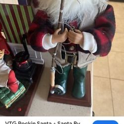 Vintage Collectible Fishing Santa.