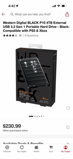 WD External Game Hard Drive 4TB
