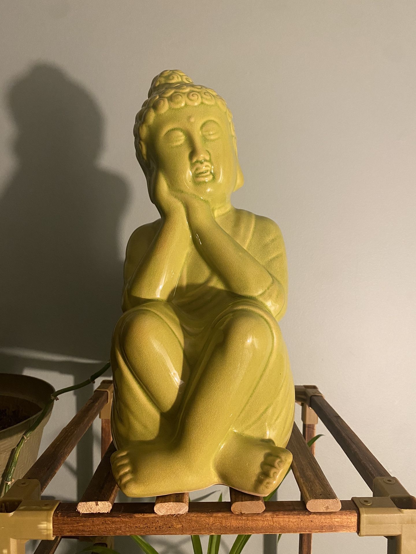 Hindu God Statue Green Plants Garden Home Decor Pottery