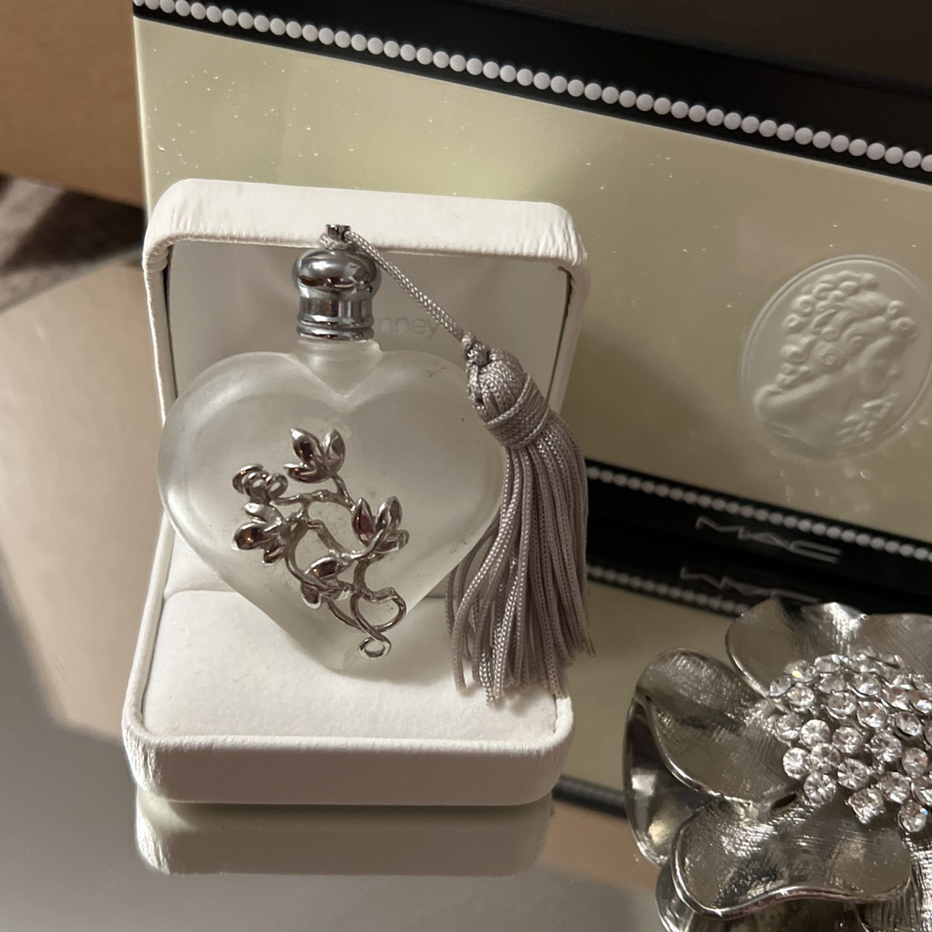 Beautiful! Vintage Victorian Heart Shaped Perfume Bottle 