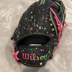 Wilson A2000 Paint Splatter Black And Pink