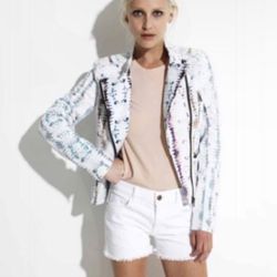 Joe’s Jeans EBA51898 neon snake print lyocell moto jacket, NWT, M