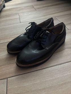 Black Leather Lace-Up Oxford Shoes size 10
