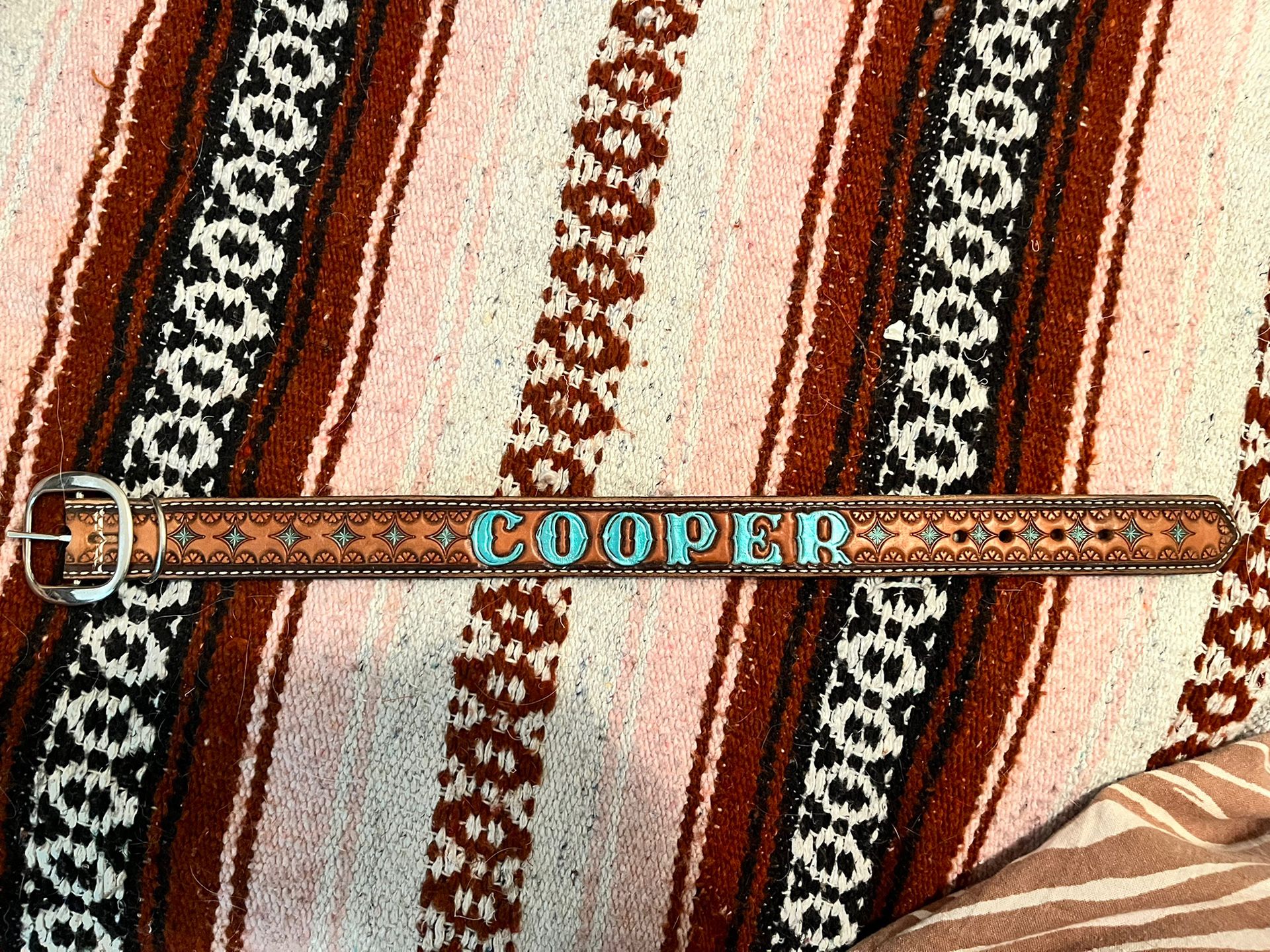 Handmade Leather Dog Collar. “COOPER”