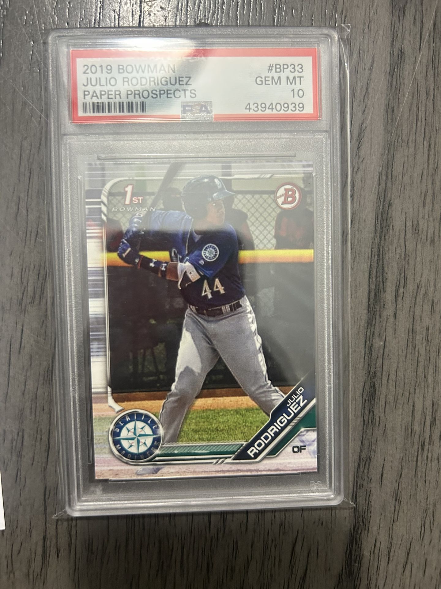 2019 1st Bowman Paper Prospects Julio Rodriguez Rookie PSA 10