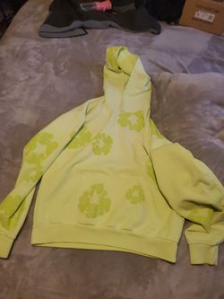 Neon green denim tears