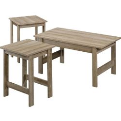 Urban Design, Set of 3 .Coffee Table and 2 Side Tables, Grey Oak. 