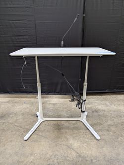 Modern White Height-Adjustable Standing Desk Podium
