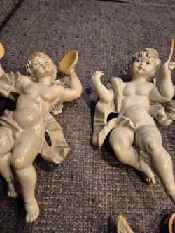 Cherubs(4) & Angel,  L 5"- 6", Made In Italy, Vintage, All $70
