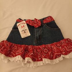 ($8)_new_(4T)_blue jean cowgirl skirt