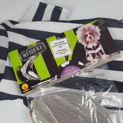 Pet Rubie's BEETLEJUICE Costume Jacket with Dickie & Wig Size S