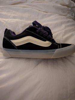 Vans Knu Skool sneakers feature a black suede upper and a puffy 3D Sidestripe