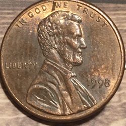 Rare 1998 No Mint Mark American Penny 