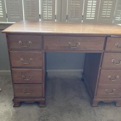 Solid Maple Vintage Desk W/ Brass Hardware