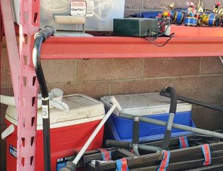 Red and blue cooler and some other stuff