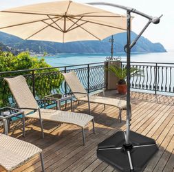 4 Pieces 195 Ibs Patio Cantilever Offset Umbrella Base Weight Sand