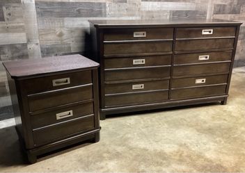 Spectacular Modern Dresser & Nightstand Combo | Solid Wood