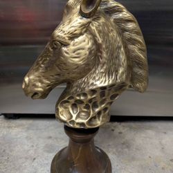 Horse Head Brass Sculpture 
