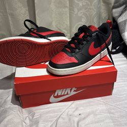 Nike dunk lows , black and red , size 5.5 in youth