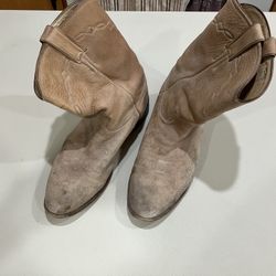  Brown Rough Leather Cowboy Work Boots.