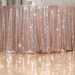 Rose Gold Sequin Table Cover