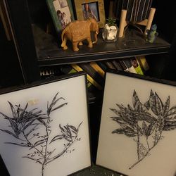 Antique Glass Pictures With Metal Frames