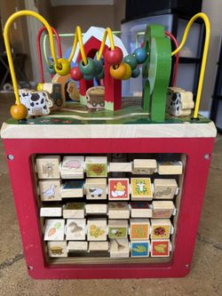 Wooden activity cube