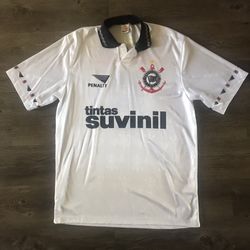 Vintage Penalty Soccer Jersey SC Corinthians Paulista Tintas Suvinil Brazil Size medium