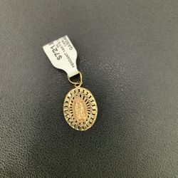 14k Multi Cold Color Mary Pendant 