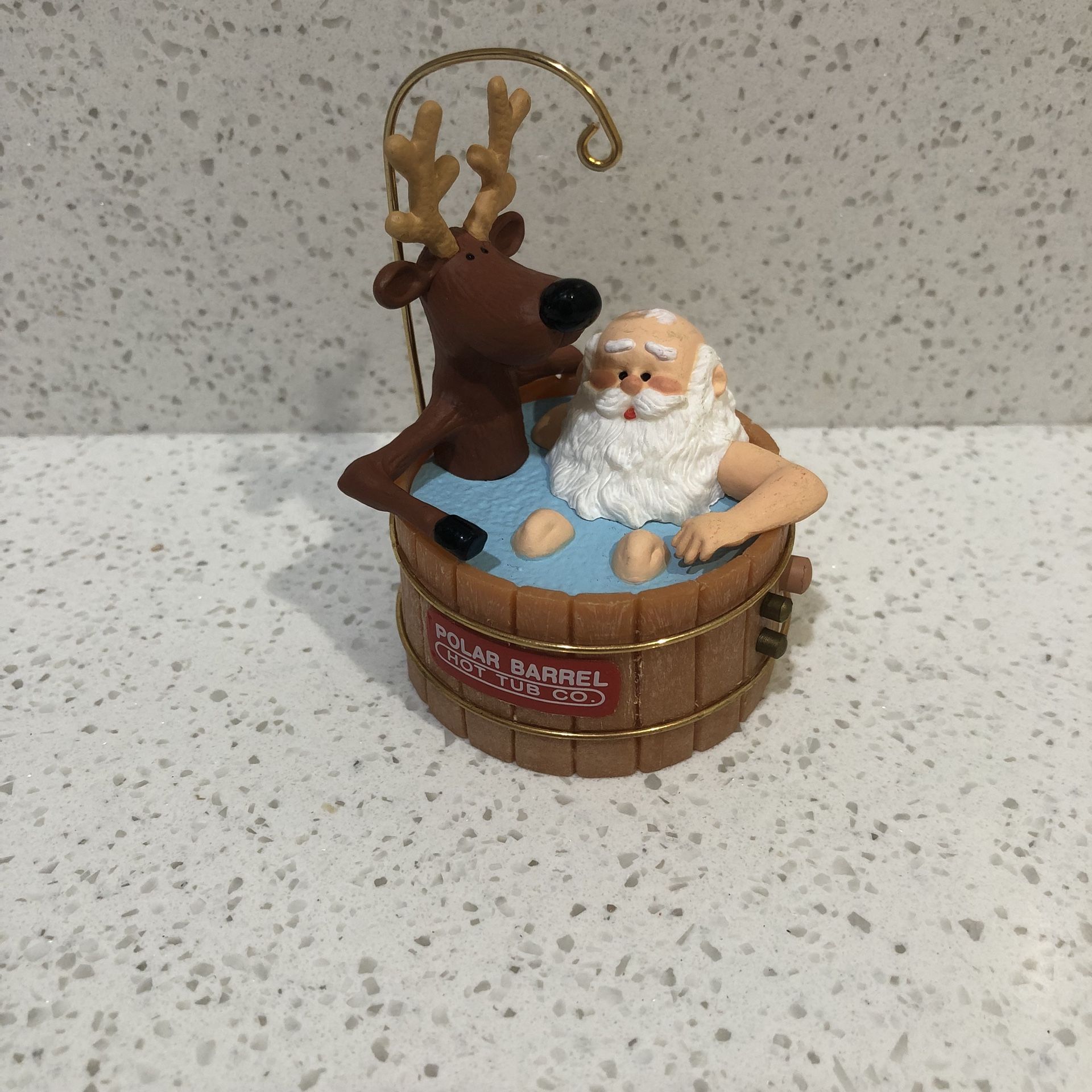 Santa And Reindeer Hot Tub Christmas ornament